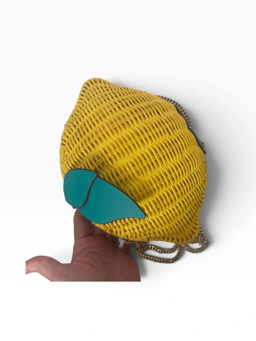 Kate Spade wicker lemon crossbody clutch, new without tags